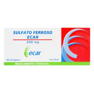 SULFATO FERROSO 200 MG 50 GRAGEAS EC