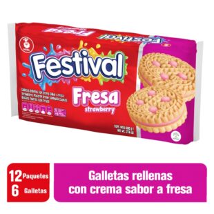 GALLETAS FESTIVAL FRESA 12 PAQ.6 UND